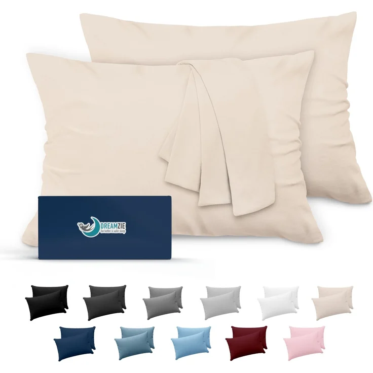 Dreamzie Kissenbezug 50x70 Beige 2er Set Mikrofaser Oeko-TEX Zertifiziert Kopfkissenbezug 50x70 Weich