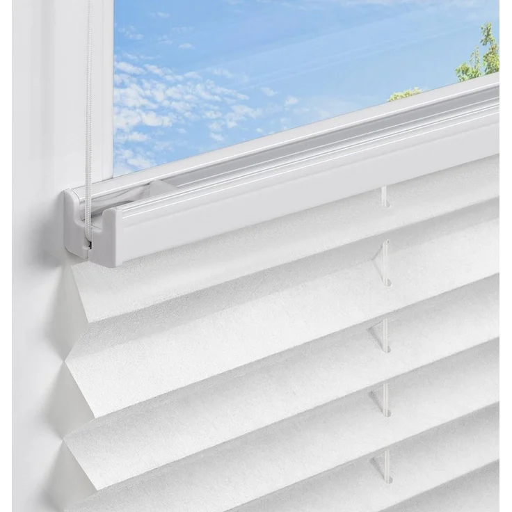 jalousiescout Plissee Pure Plissee Basic, 30x100 cm, weiß, halbtransparent, ohne Bohren, klemmen, Klemmfix, halbtransparent, Polyester-Stoff ohne Bohren – Bild 3