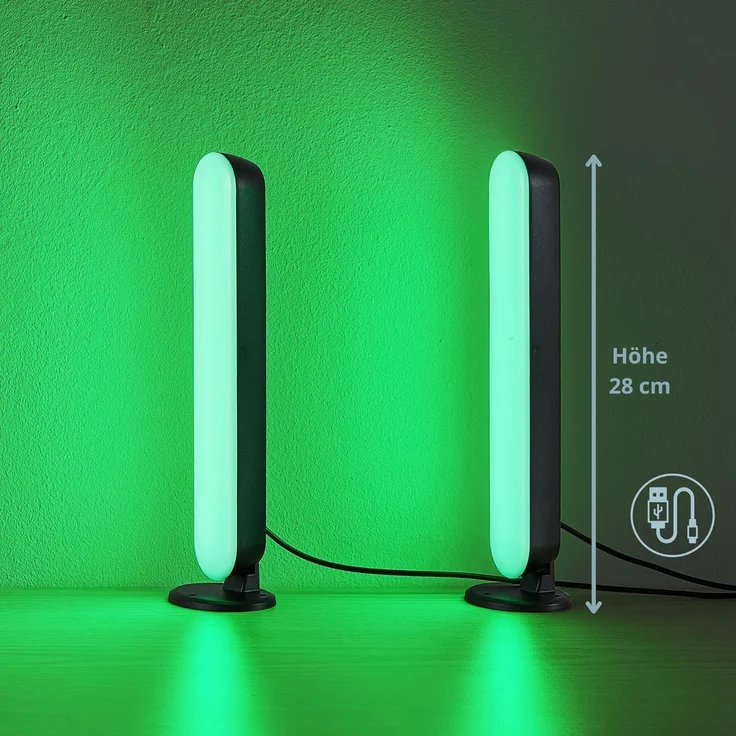 lightling LED Tischleuchte Gabriella, RGB Farbwechsler, Sound Control, LED fest integriert, Dynamic Light, RGB Farbwechsler, Sound Control,Integrierter Dimmer – Bild 6