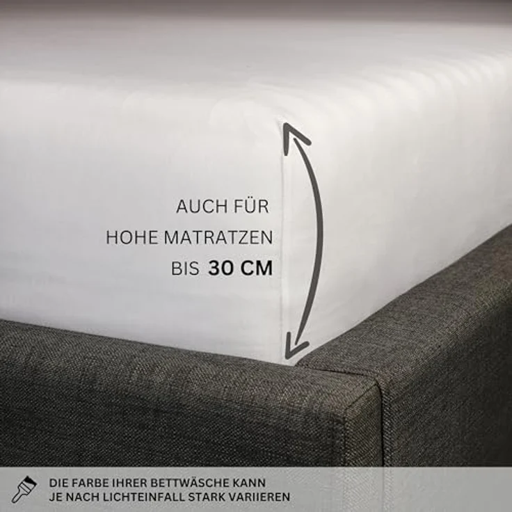 Esprit Spannbettlaken PREMIUM Spannbettlaken, 95% Baumwolle, 5% Elasthan, Gummizug: rundum, (1 Stück), 100 x 200 cm in Weiss – Bild 6