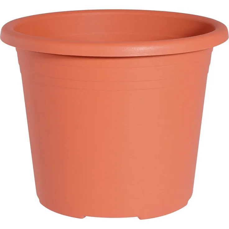Geli Pflanzkübel Cylindro Blumentopf Terracotta – Ø25cm Kunststoff Pflanztopf 5.5L (1 St), Mit Bodenschlitzen
