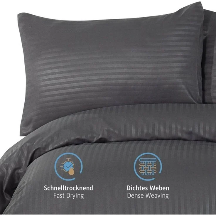Komfortec Bettwäsche Deluxe, 2&3 Teilig, 140x200 cm, 155x220 cm, 200x200 cm oder 220x240 cm, 100 % Mikrofaser (120 g/m), 3 teilig, Bettwäsche-Sets mit Reißverschluss, Weich und Bügelfrei – Bild 4