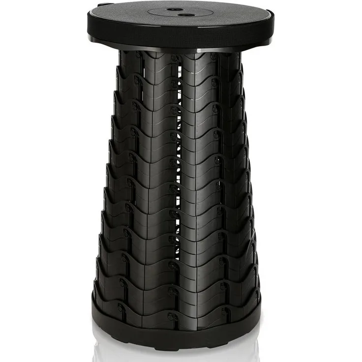 Clanmacy Klappstuhl Tragbarer Klappstuhl Klapphocker Hocker Schwarz