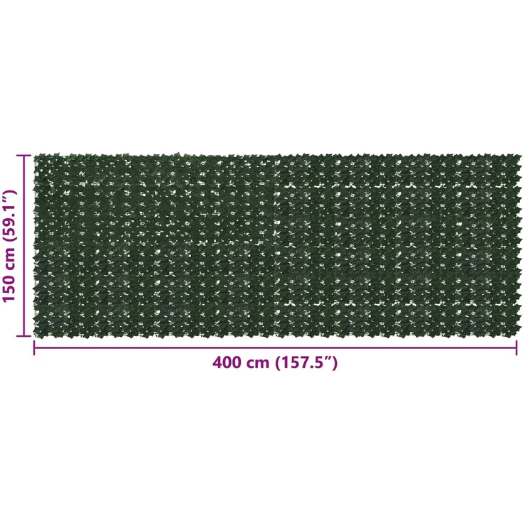 vidaXL Balkonsichtschutz mit Blättern Dunkelgrün 400 x 150 cm 42040634 – Bild 5