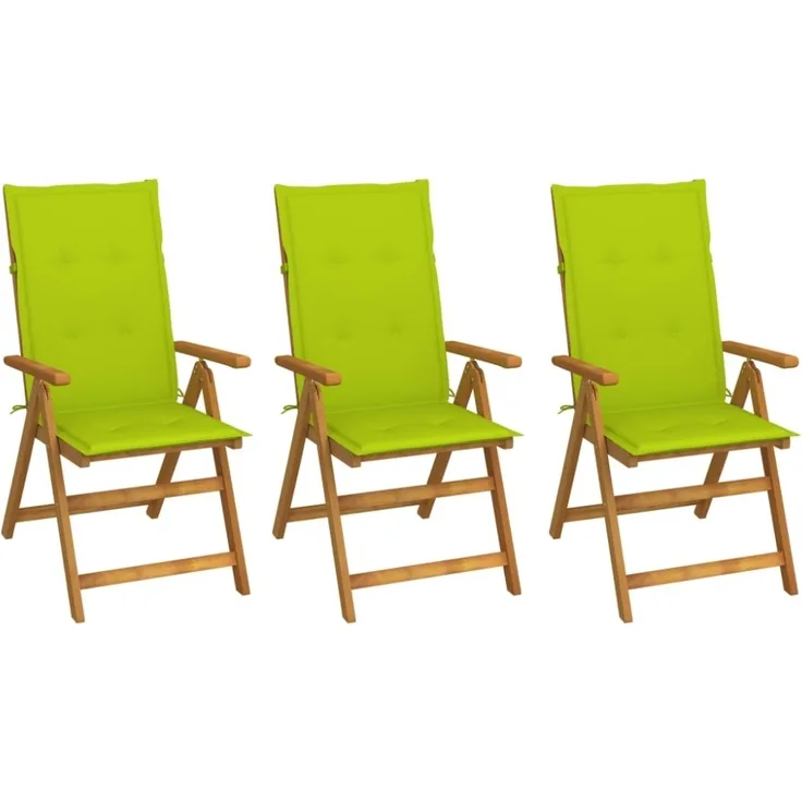 vidaXL Klappbare Gartenstühle 3 Stk. mit Auflagen Massivholz Akazie 3064100