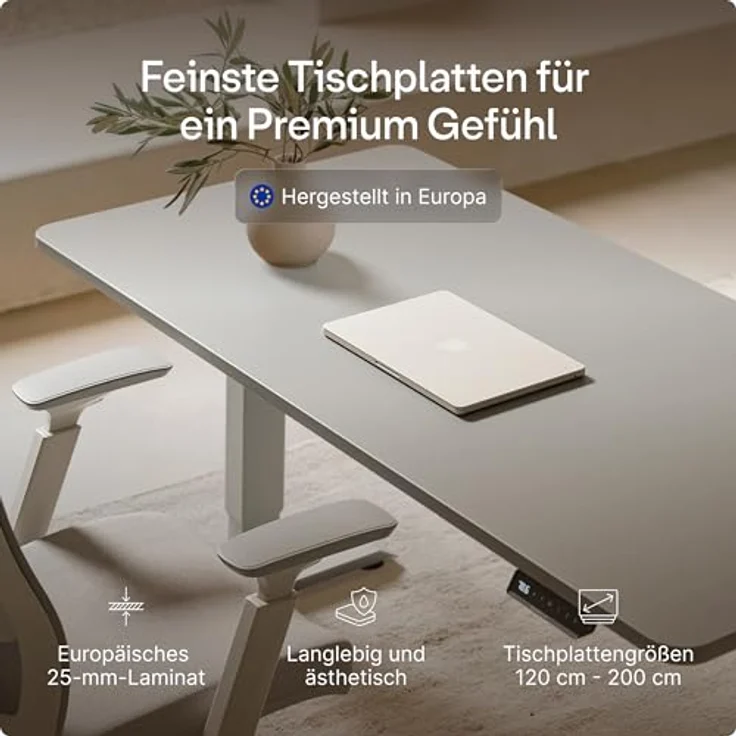 Höhenverstellbarer Schreibtisch - Höhenverstellbar Elektrisch mit Flüsterleisem Dual-Motor & Touchscreen - Hohe Tragfähigkeit - Stehtisch von Desktronic, Grau + Grau, 140x70 cm – Bild 9