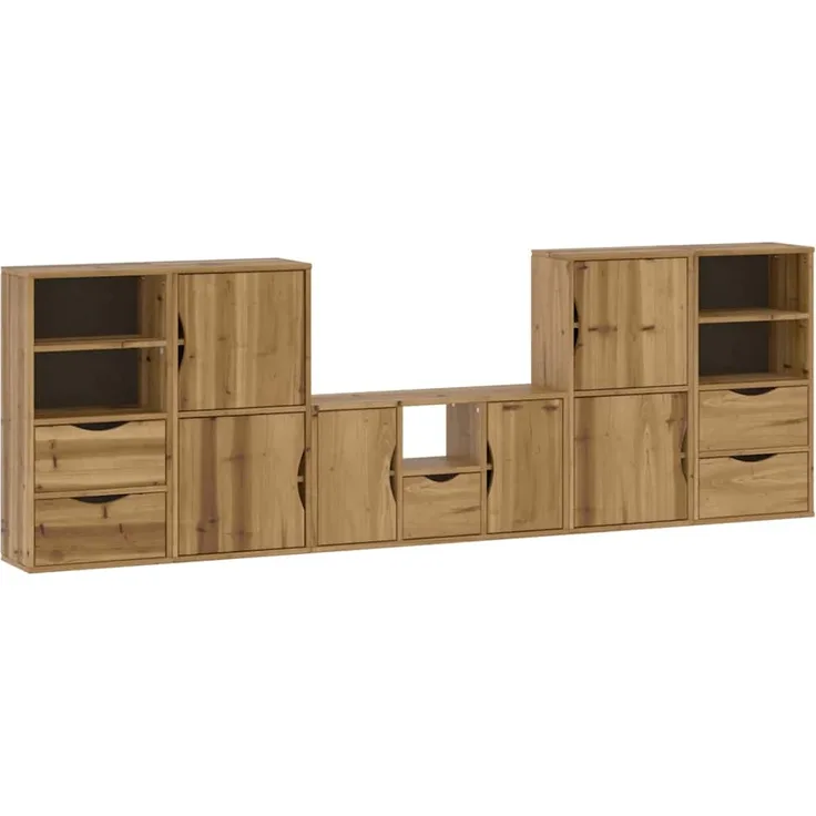 vidaXL 5-tlg. Wohnwand mit Stauraum ODDA Massivholz Kiefer 3365382