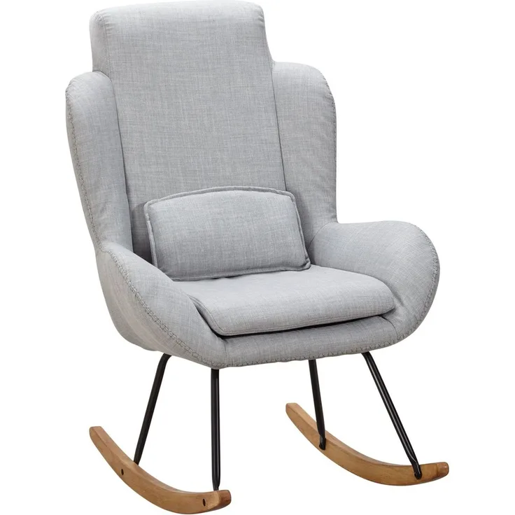 Schaukelstuhl CAPRI Grau Design Relaxsessel 75 x 110 x 88,5 cm, Sessel Stoff.