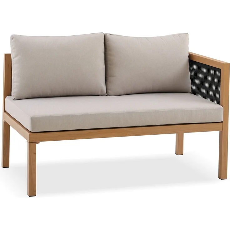 Gardissimo LUKA Rope Alu Ecklounge Gartenmöbel Set Holzoptik Gruppe rechts – Bild 8