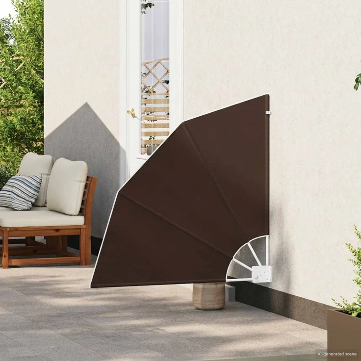 vidaXL Balkon Sichtschutz 115 x 115 cm Polyester Braun 42037163 – Bild 3