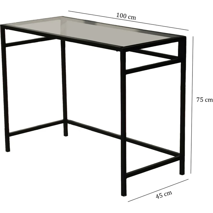 Skye Decor 'Network Çalışma Masası / 100x45cm M100F' Schreibtisch, Schwarz / Rauchgrau, 100 x 75 x 45 cm – Bild 9
