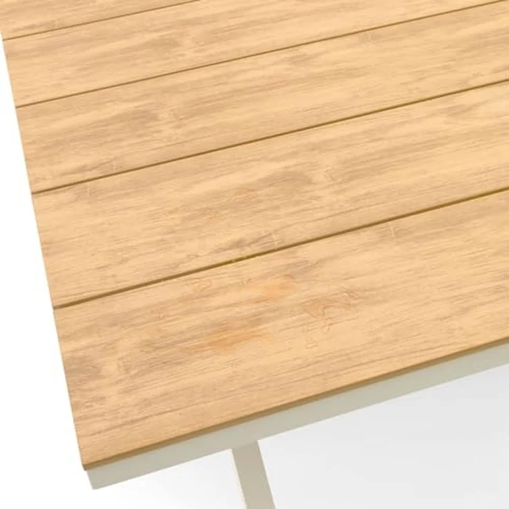 IDIMEX Gartentisch ISOLA, 180x100 cm mit Alu Gestell & Tischplatte in Holzoptik weiß/natur – Bild 6