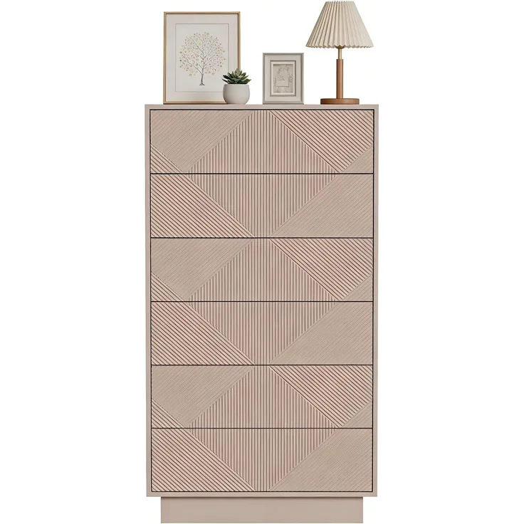 UEV Kommode mit 6 Schubladen, Kommodenschrank Sideboard schmal (Moka), Sideboard Schubladenschrank Push to Open, Mehrzweckschrank für Wohnzimmer Schlafzimmer Flur Büro 60x33,5x111cm--Mokka--60x33.5x111cm--YOUDENOVA