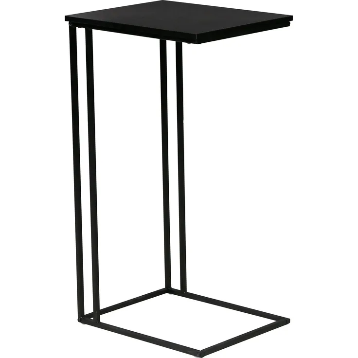 trendteam smart living - Strike - Beistelltisch in praktischer C-Form - Schwarz - Nachttisch mit platzsparendem Design - (BxHxT) 50 x 91 x 40 cm - Wohnzimmertisch auf robustem Metallgestell