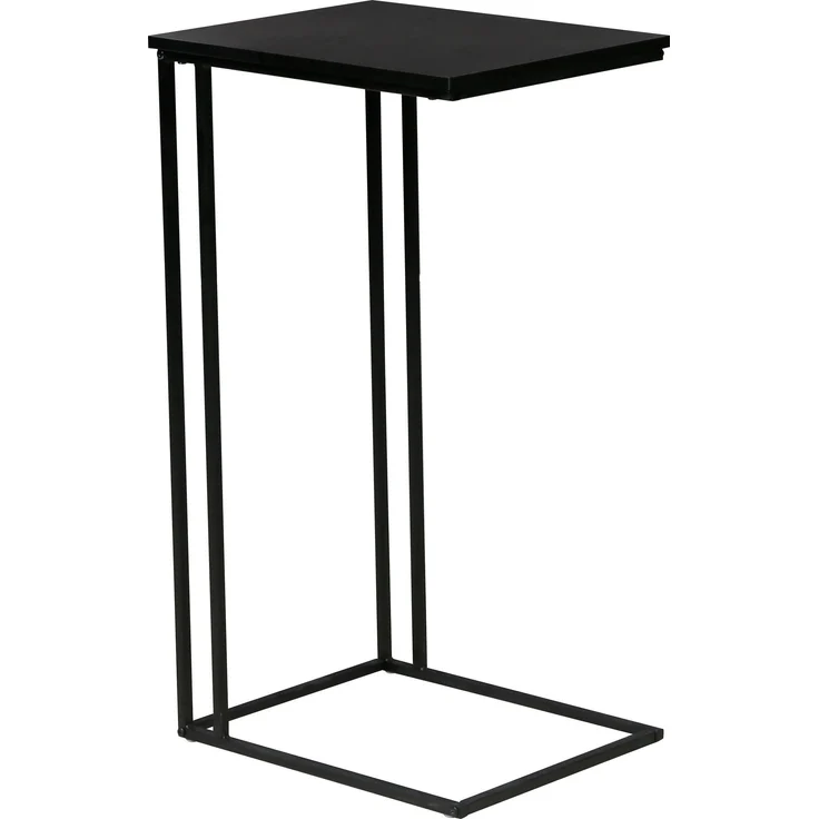 trendteam smart living - Strike - Beistelltisch in praktischer C-Form - Schwarz - Nachttisch mit platzsparendem Design - (BxHxT) 50 x 91 x 40 cm - Wohnzimmertisch auf robustem Metallgestell – Bild 1