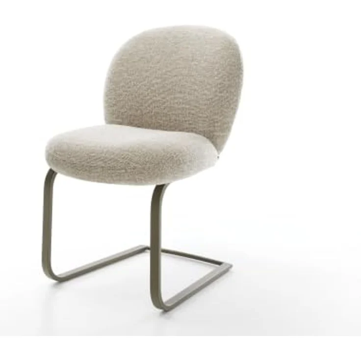Freischwinger Nube-Flex Webstoff Soft Beige Freischwinger flach Effektfinish Titan Taschenfederkern – Bild 3