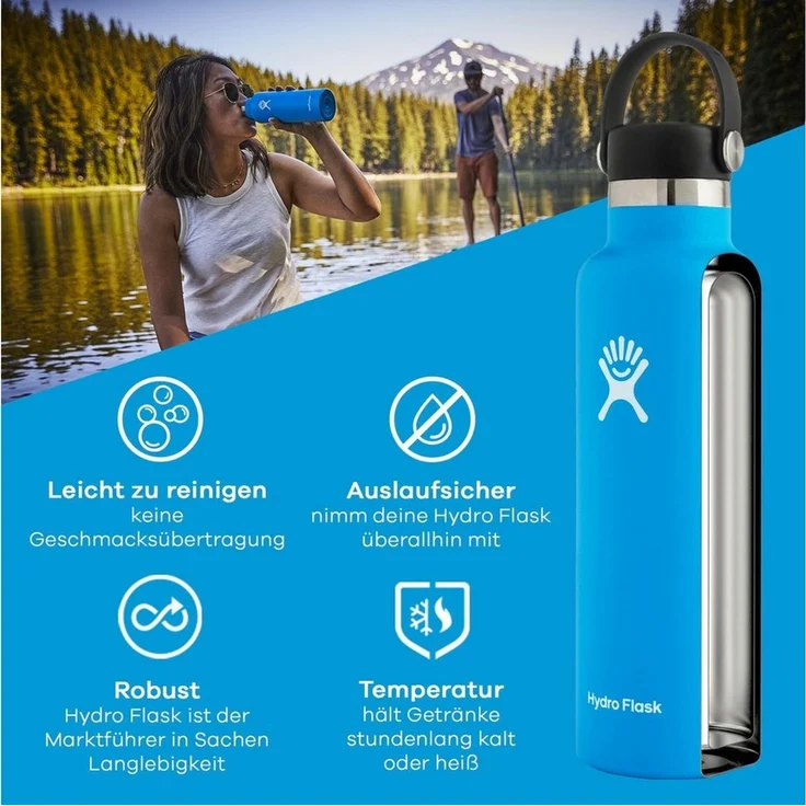 Hydro Flask Isolierflasche 21 Oz Std. Flex Cap, TempShield® doppelwandige Vakuumisolierung – Bild 3