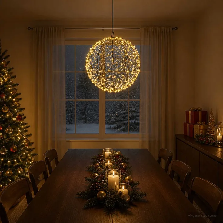 vidaXL Weihnachts-Finial-Licht 750 LEDs Warmes Weiß Ø 50 x 52 cm 42049765