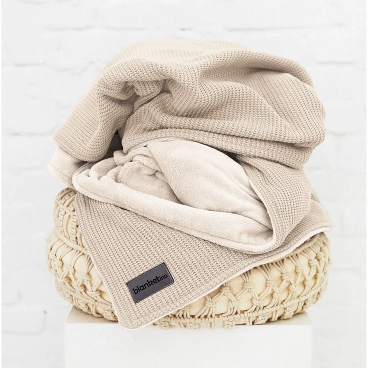 Wohndecke Premium Kuscheldecke mit Baumwollstrick, blanketino, extra voluminös