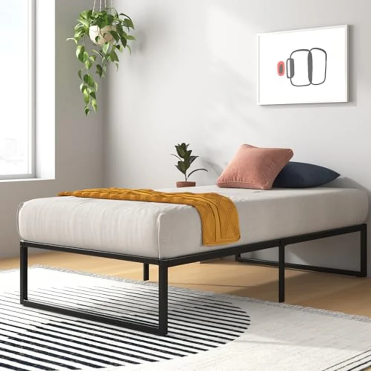 ZINUS Lorelai Plattformbett aus Metall, 36 cm | Stahllattenrost | Für Erwachsene, Kinder, Jugendliche | Stauraum unter dem Bett | Einfache Montage | 90x200 cm | Schwarz – Bild 5