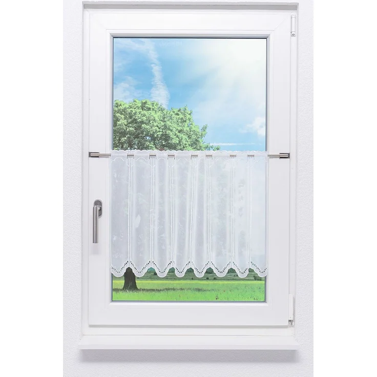 Scheibengardine von Lysel - Bogenmuster (Bx H) 54cm * 45cm reinweiß/Weiß – Bild 1
