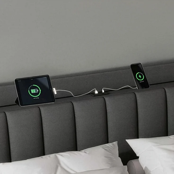 HOME DELUXE LED Bett MELURA inkl. Matratze Dunkelgrau - 180 x 200 cm – Bild 6