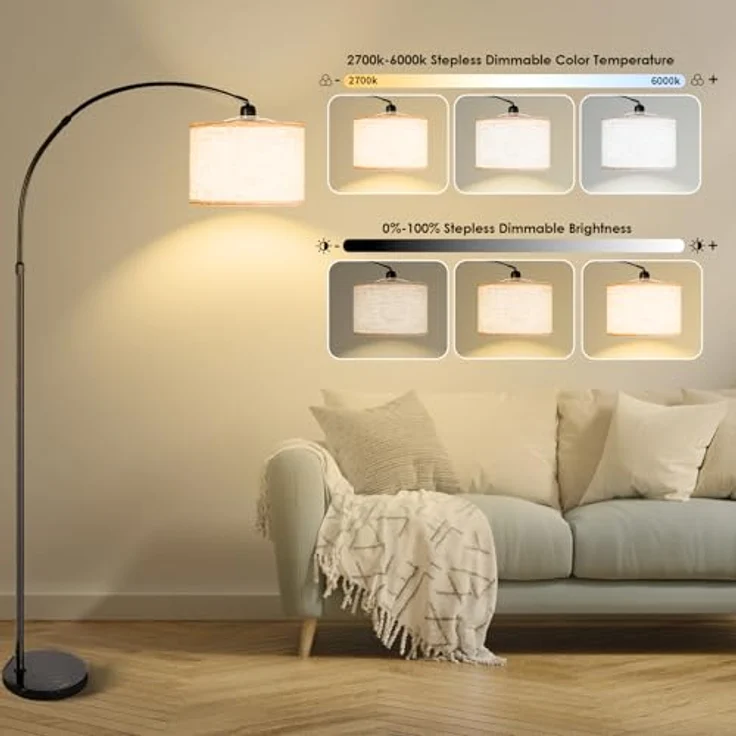 CCLIFE Bogenlampen Bogenlampe Stehlampe LED E27 Bogenleuchte Wohnzimmer – Bild 5