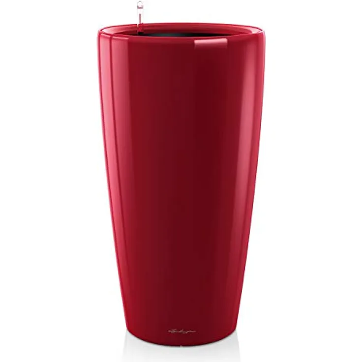 LECHUZA RONDO Premium 40, Pflanzgefäß mit Bewässerungssystem, scarlet rot hochglanz, 22 l Pflanzvolumen, Made in Germany
