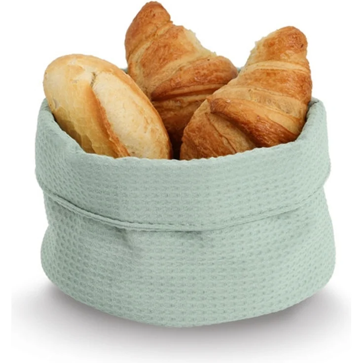 ZELLER 14531 Aufbewahrungskorb Ø 20 cm in MINT Waffelpiqué, Polyester / Korb – Bild 3
