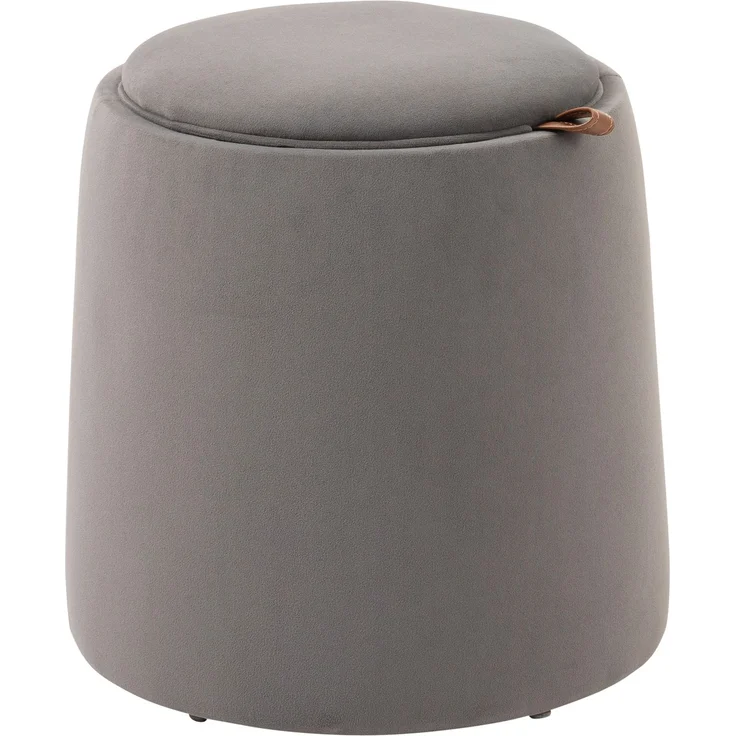 Hocker 44x44x47,5 cm in Dunkelgrau, Samtoptik mit Stauraum und Wendedeckel – Bild 6