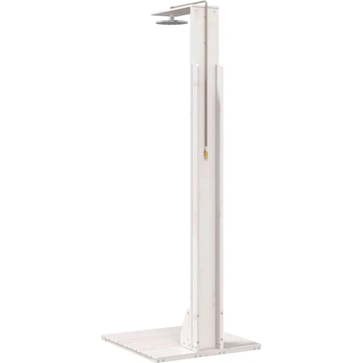 vidaXL Gartendusche 214,5 cm Massivholz Kiefer und Edelstahl Weiß 886345 – Bild 6