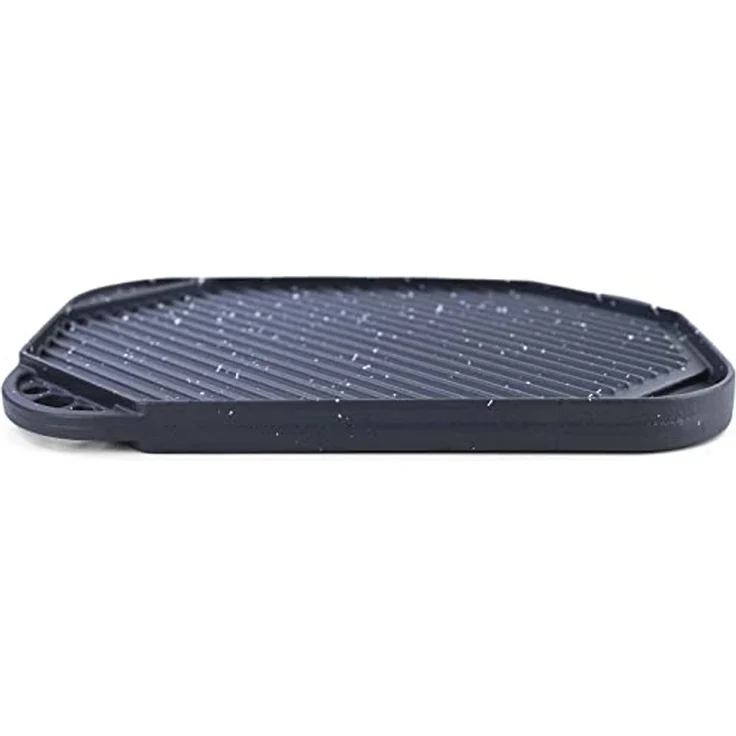 BBQ Grill Wendeplatte Planchaplatte Gusseisen Antihaftbeschichtet 30x20 cm – Bild 4