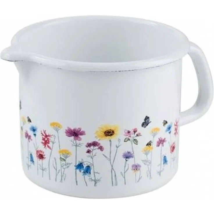 Riess Schnabeltopf Ø10cm 0,75 Liter Emaille Country Flora