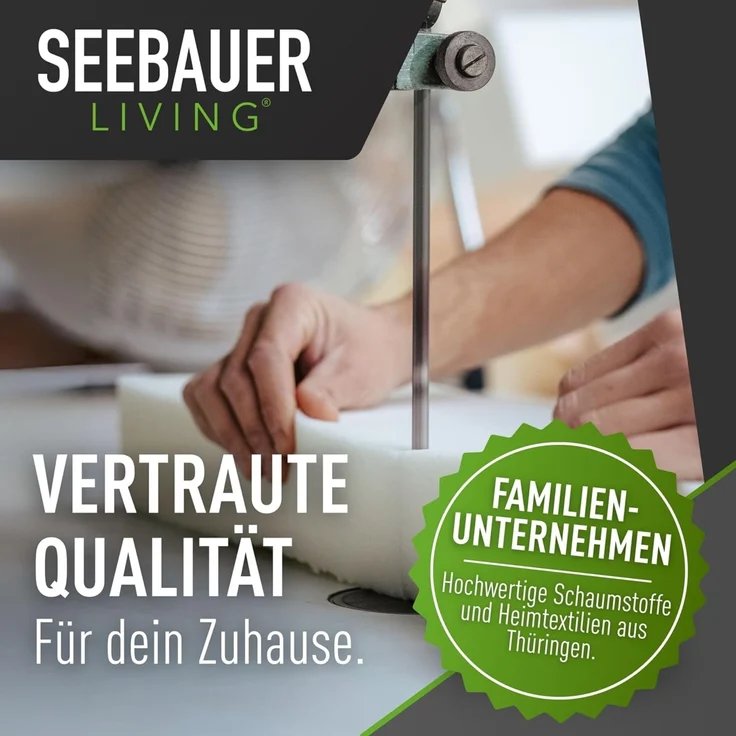SEEBAUER Living Schaumstoff MEDIUM RG 35/40 (Mittelfest) 50 x 50 x 12 cm Schaumstoffplatte für Polster und Sitzkissen, Polsterschaumstoff als Zuschnitt für Sitzpolster – Bild 9