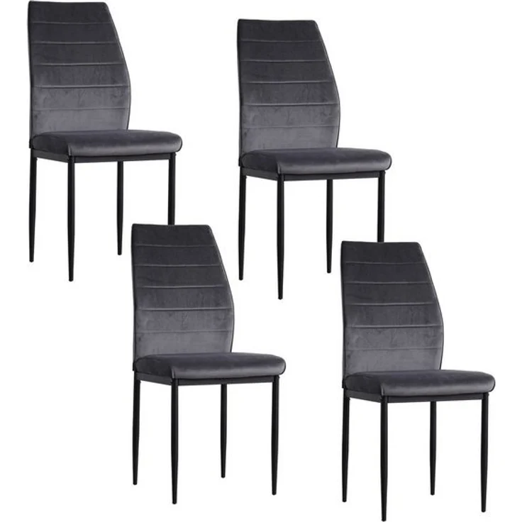 HTI-Living Esszimmerstuhl Stuhl Madison Velvet Grau (Set, 4 St), Esszimmerstuhl Samt – Bild 2