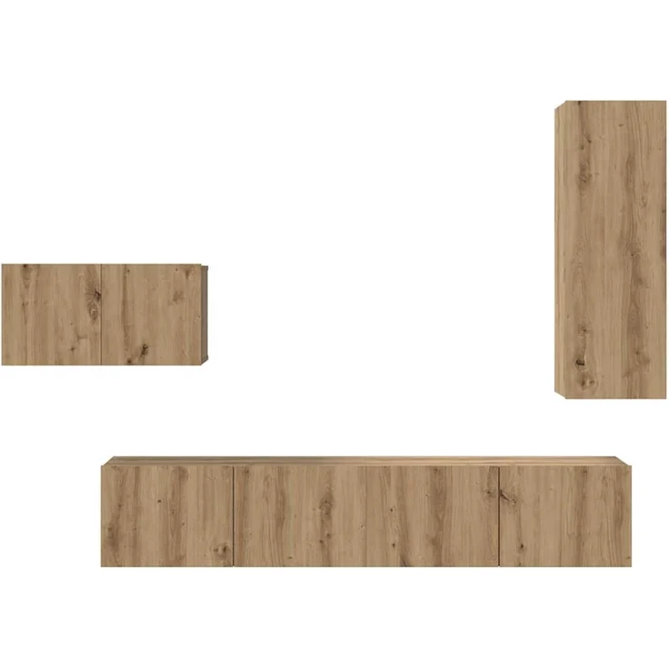 vidaXL TV-Schrankset mit Schubladen 4 pcs Artisan-Eiche Holzwerkstoff 3393263 – Bild 7