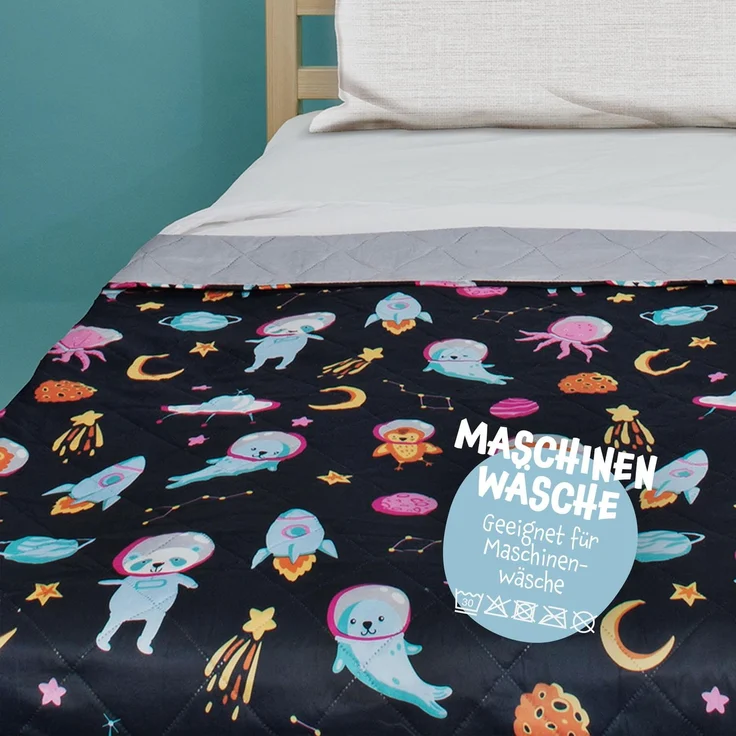 Tagesdecke ( WELTRAUM ) 170 x 210 cm mit wattierter Zwischenlage "ÖKO TEX", Bettüberwurf - leichte Überwurfdecke, Sommerdecke gesteppt – Bild 6