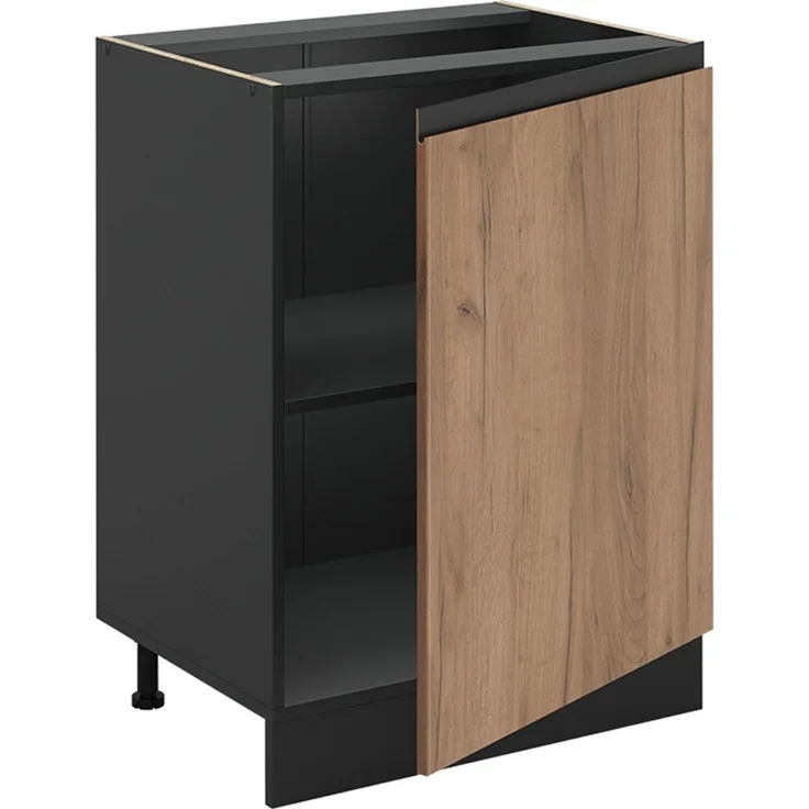 Küchenunterschrank R-Line Goldkraft Eiche/Anthrazit 60 cm mit 1 Tür ohne Arbeitsplatte Vicco – Bild 3