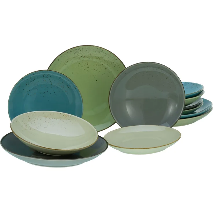 Nature Collection Bunt, Tellerset 12-tlg (mo)