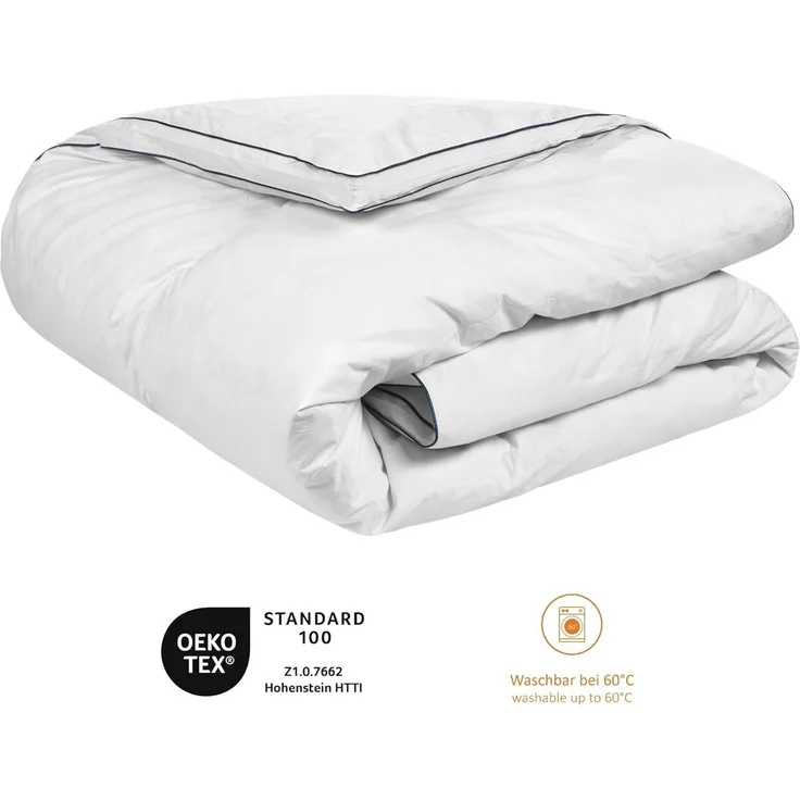sleepling Daunenbettdecke als Kassettendecke, Füllung: 90% Daunen / 10% Federn, Bezug: 100% Baumwolle, ÖKO-TEX STANDARD 100, ganzjährige Winterbettdecke, reines Naturprodukt – Bild 2