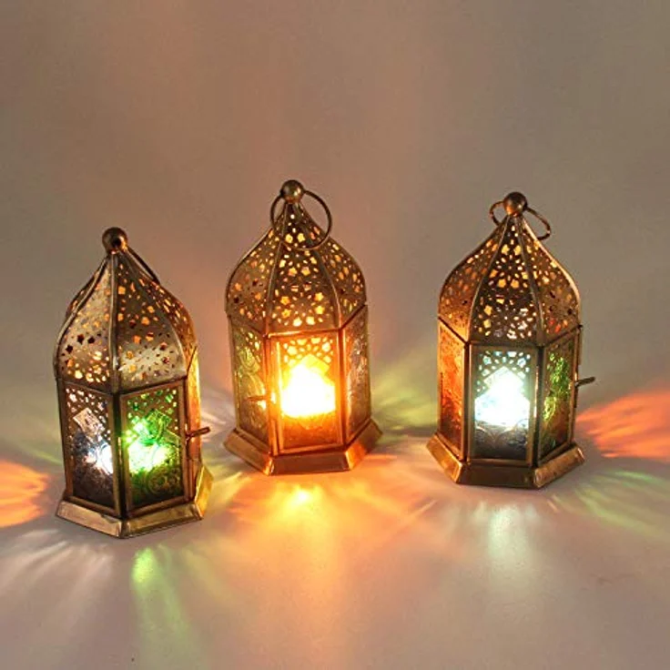 Orientalische Glas-Windlichter Nael Multifarbig 6er Set – Bild 2