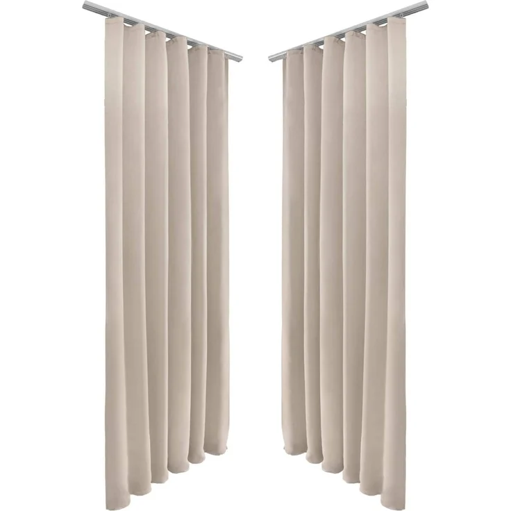 Beautissu Vorhang Amelie Nora, 2er Set Kräuselband Verdunkelungsvorhang 140x245cm – Bild 2