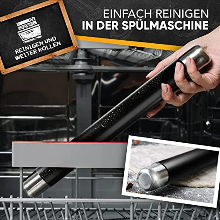 Loco Bird Teigroller aus BPA freiem Silikon Silikon, (Teigrolle mit Antihaftbeschichtung, Nudelholz Silikon ohne Griffe), Backzubehör für Fondant Roller, Pizza, Kuchen, Nudelteig und Mürbeteig – Bild 8