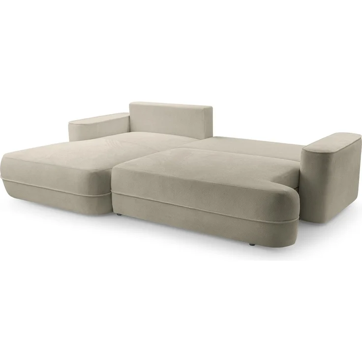 Selsey 'Fuerro' Ecksofa mit Schlaffunktion, Bettkasten, Ottomane links,Strukturstoff wasserabweisend, Weiß – Bild 3