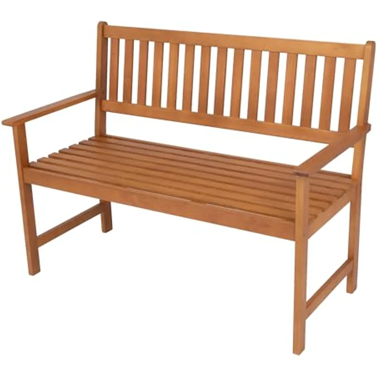 Casa.Pro Buxton, Gartenbank aus vorgeöltem Holz für 2 Personen mit ergonomischer Rückenlehne und Armlehnen, natürliche Holzoptik – Bild 3