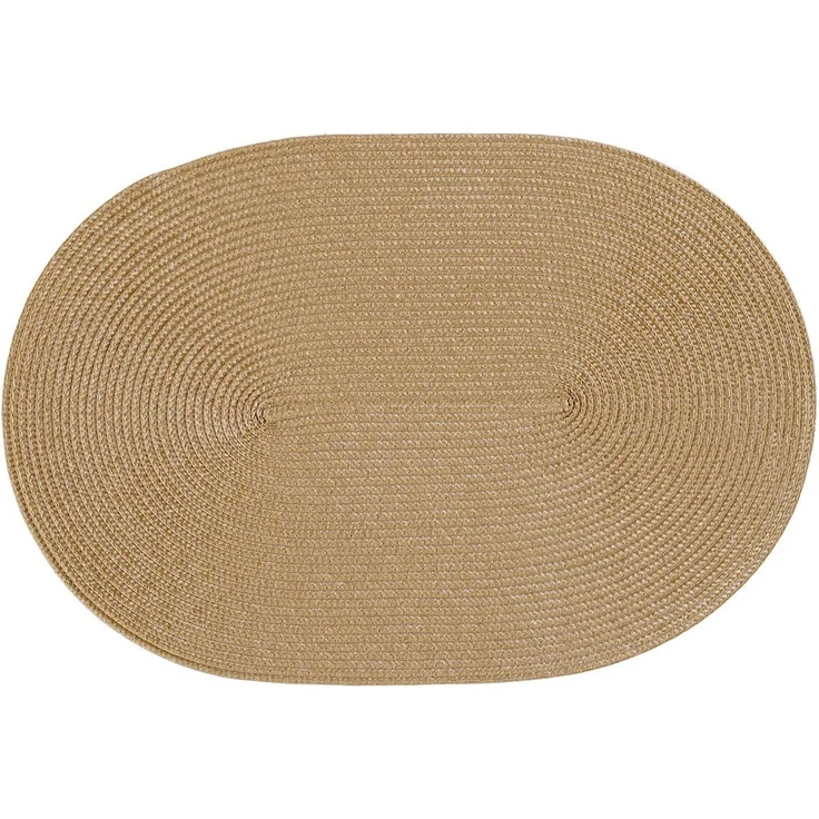 Haus und Deko Platzset Platzset oval ca. 45x30 cm Bast Optik Platzdeckchen Tischset geflochte, (1-St) – Bild 1