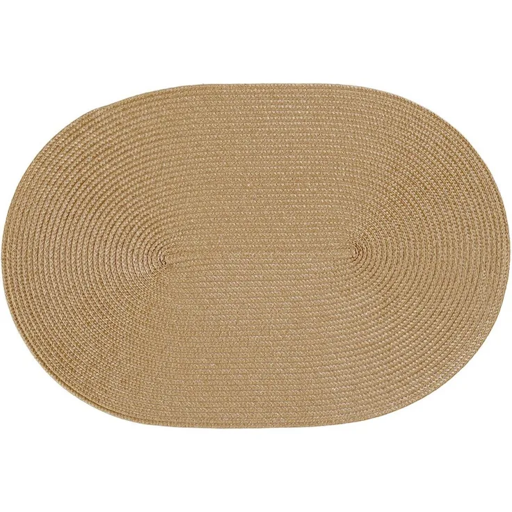 Haus und Deko Platzset Platzset oval ca. 45x30 cm Bast Optik Platzdeckchen Tischset geflochte, (1-St)