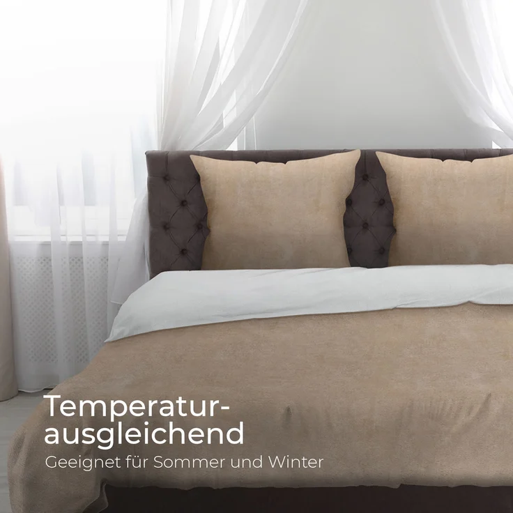 Bettwäsche Cashmere Touch Beige / Taupe 80x80+135x200 cm – Bild 7