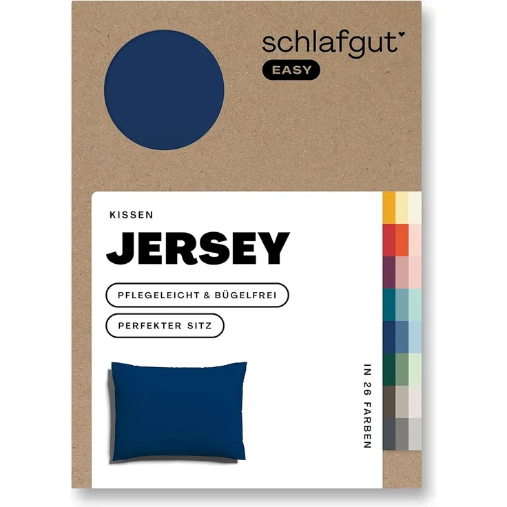 Schlafgut Kissenbezug EASY JERSEY Kissenhülle 100% Baumwolle, weicher Edel-Jersey, bügelfrei, (1 Stück), mit farblich angepasstem Reißverschluss, pflegeleicht, formstabil