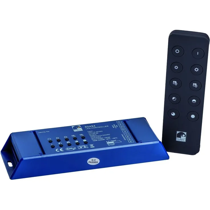 Rutec 80494 LED Controller Einfarbig 12V/24V mit Fernbedienung 240W/480W